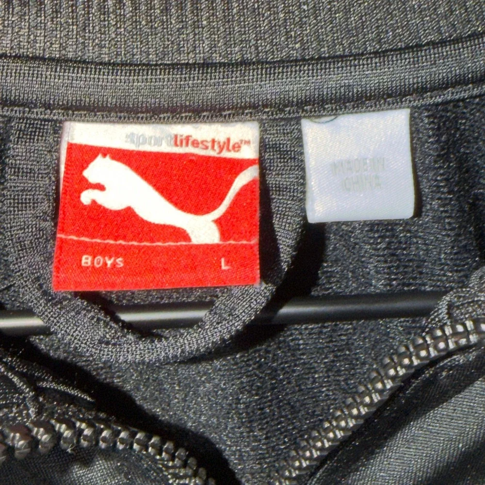 Puma Boys Track Jacket L Black White Full Zip Sportlifestyle Activewear